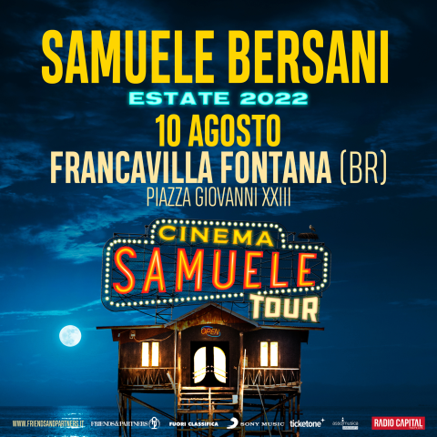 Mercoledì 10 agosto Samuele Bersani in concerto